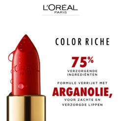L'Oreal Lu0027Oréal Lippenstift Color Riche Satin 142 Bonjour Bastille Paars -Cosmetica Winkel 1019307 4