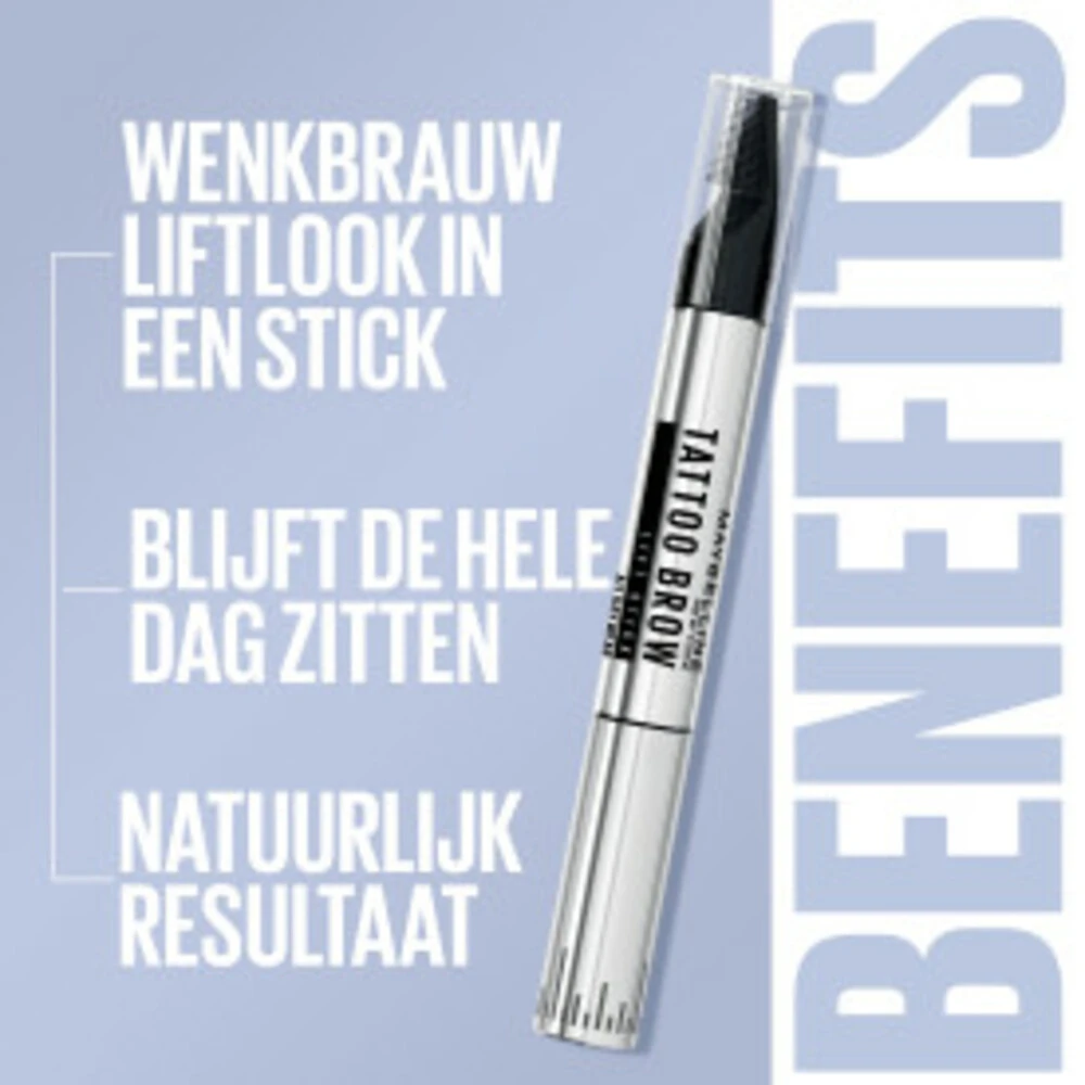 Maybelline Tattoo Brow Lift Stick Wenkbrauwpotlood met Stylingborstel 05 Black Brown Maybelline Tattoo Brow Lift Stick Wenkbrauwpotlood Met Stylingborstel 05 Black Brown -Cosmetica Winkel 1037227 3