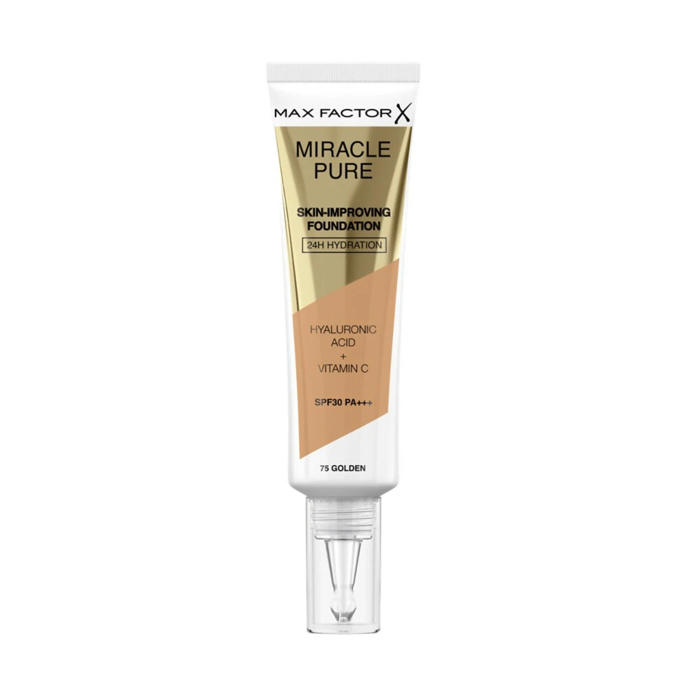 Max Factor Miracle Pure Foundation 075 Golden Max Factor Miracle Pure Foundation 075 Golden -Cosmetica Winkel 1041202