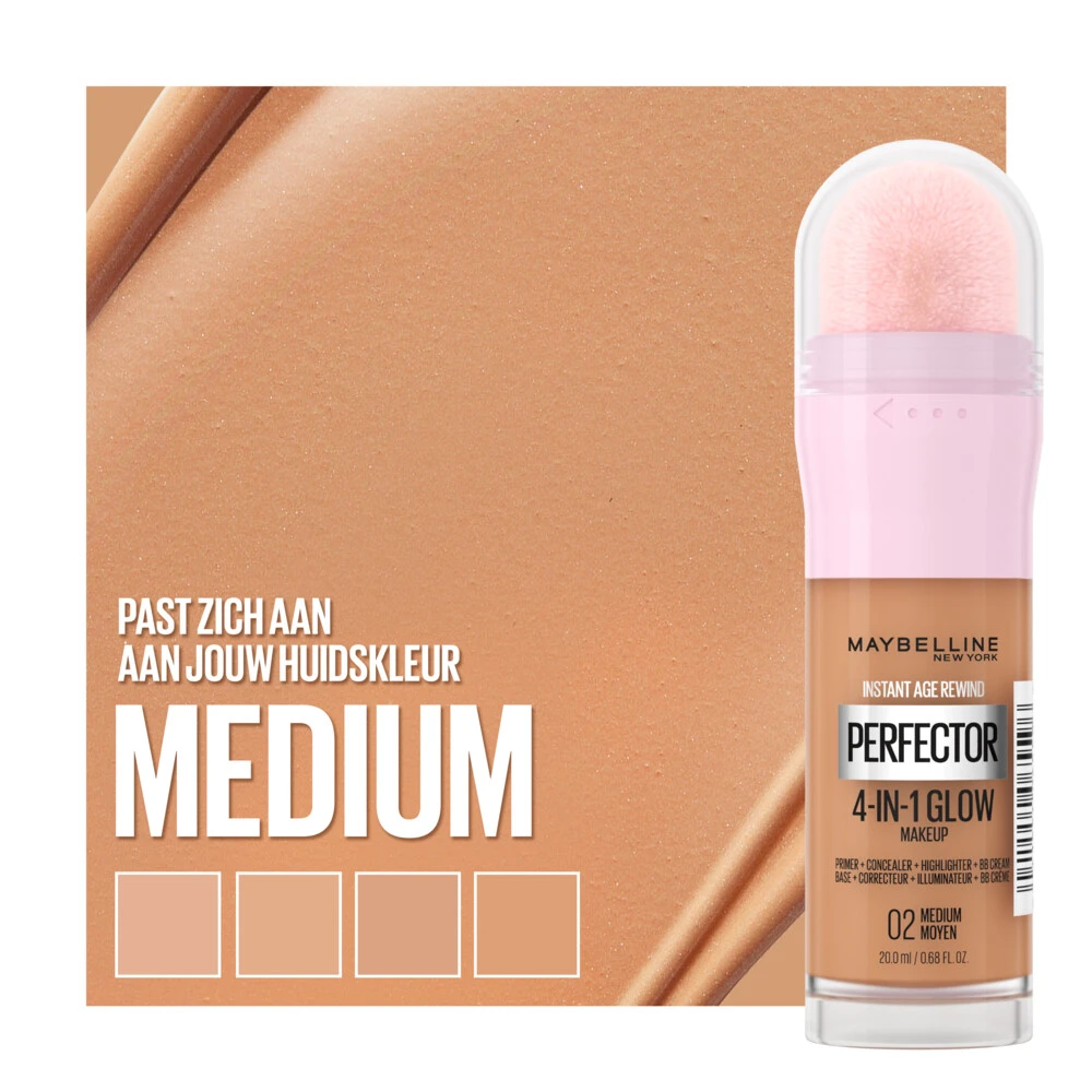 Maybelline Instant Anti-Age Perfector 4-in-1 Glow Medium - Primer, Concealer, Highlighter en BB-Cream in één Maybelline Instant Anti-Age Perfector 4-in-1 Glow Medium - Primer, Concealer, Highlighter En BB-Cream In één -Cosmetica Winkel 1050974 3