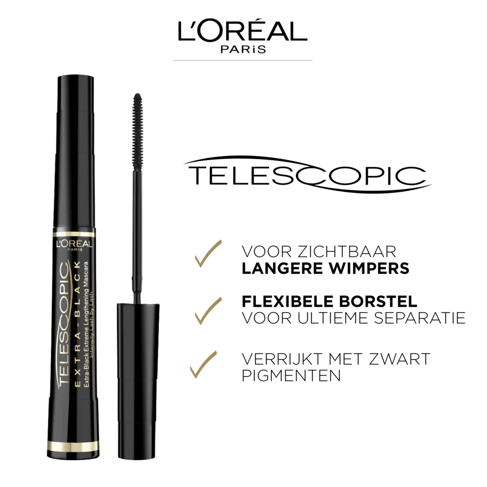 Lu0027Oréal Telescopic Carbon Black Mascara L'Oreal Lu0027Oréal Telescopic Carbon Black Mascara -Cosmetica Winkel 969157 3